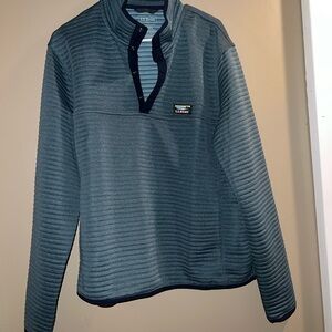 L.L. Bean Men's Blue Textured Zip Up Sweater